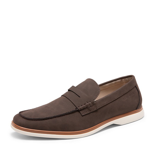 Men's Slip-On Business Penny Loafers - DARK BROWN -  0